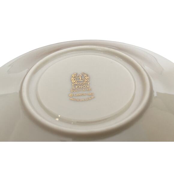 Lenox Solitaire Ivory China Platinum Rimmed Saucer 6 Inch - Picture 4 of 11